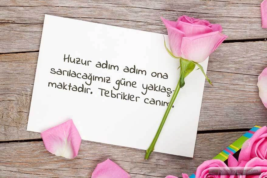 Doğum yapmış eşe çiçek notu