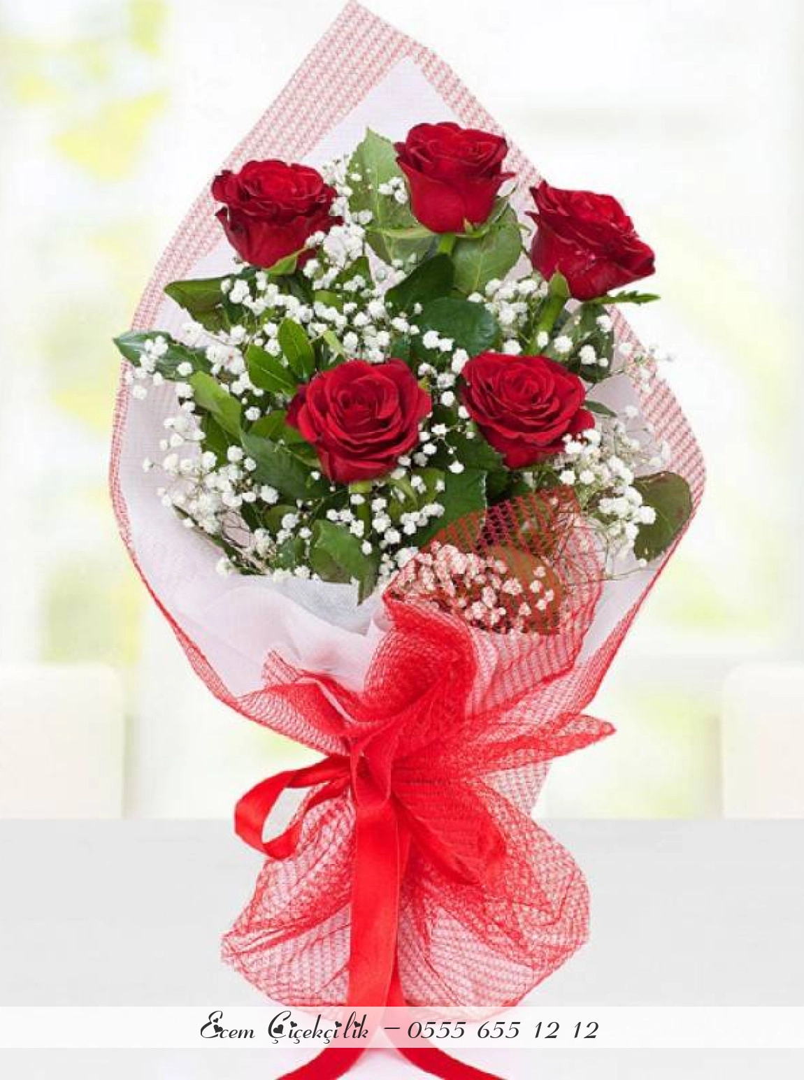 5 Adet Gül Buket Elyaf