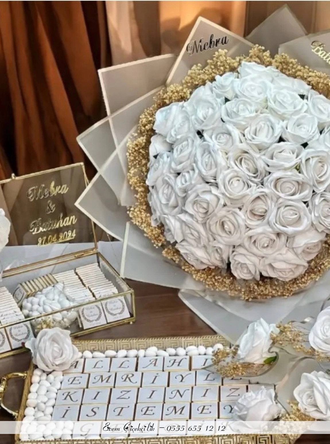 Kız İsteme Çikolatası Ve İsteme Çiçeği Seti