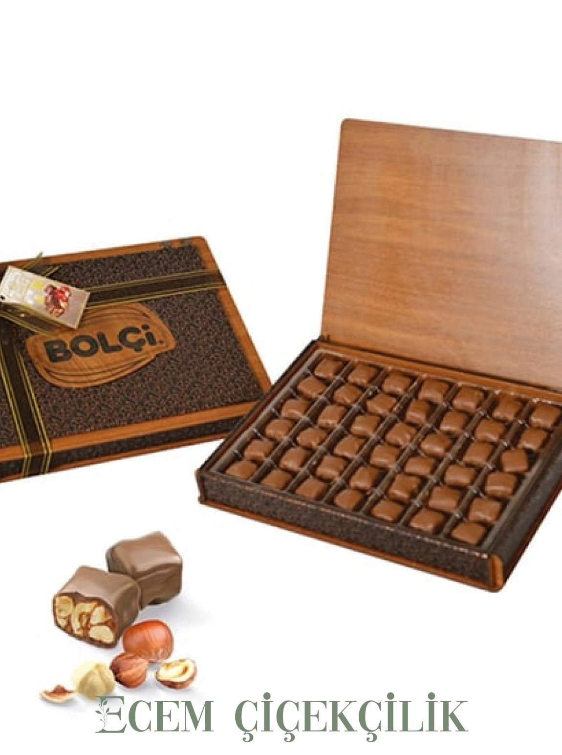 Sütlü Fındıklı Bolu Çikolatası Ahşap Kutu 335G