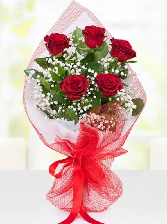 5 Adet Gül Buket Elyaf