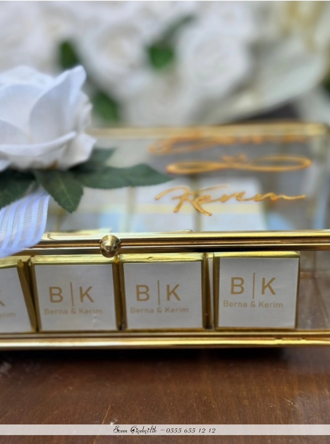 Beyaz Gül İsteme Çiçeği Kişiye Özel 100 Adet Isimli Söz Nişan Kız Isteme Çikolata Anne Gülü Hedi̇ye