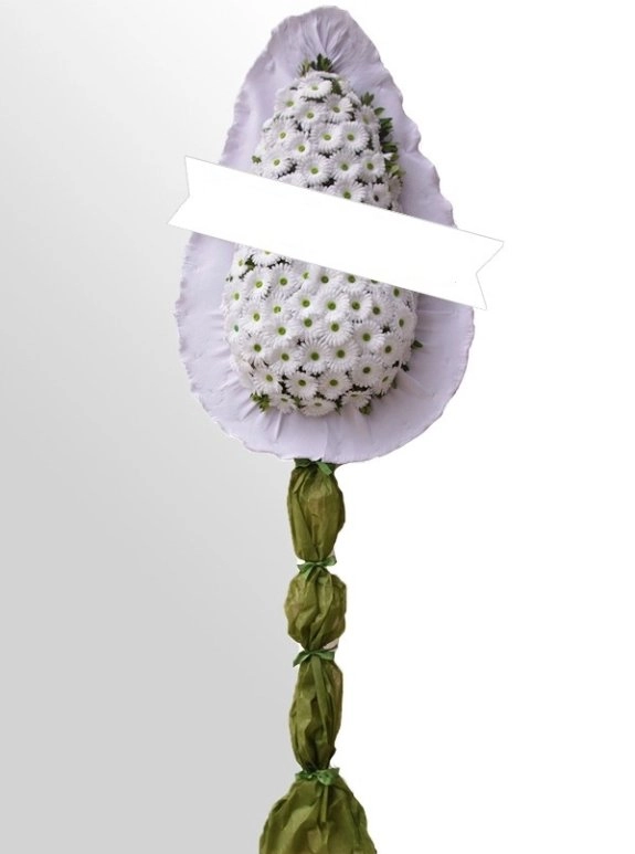 Yapay Beyaz Gerbera Çelenk