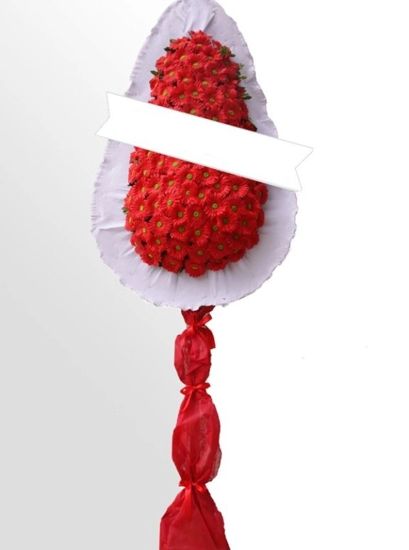 Yapay Kırmızı Gerbera Çelenk