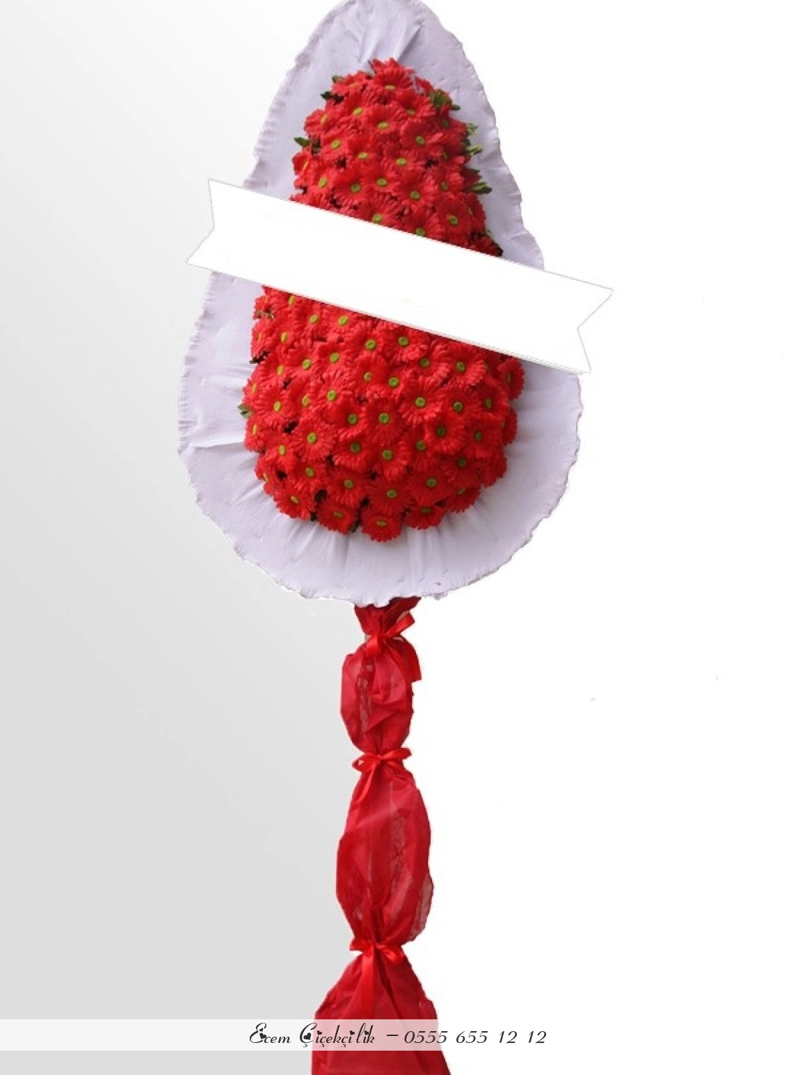 Yapay Kırmızı Gerbera Çelenk